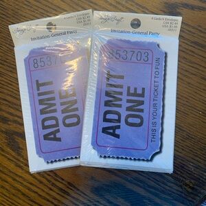 2 “ADMIT ONE” INVITATION PACKS